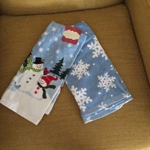 Set of two holiday or “wintery” kitchen towels